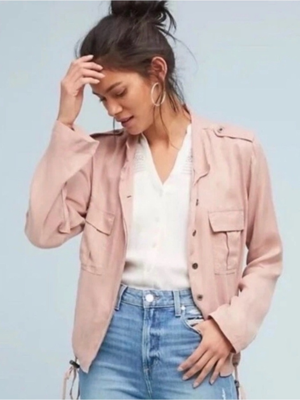 Rails Rowan Utility Jacket in Dusty Rose 100% Cupio